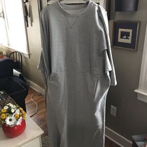 Gray Long Sleeve Sweatshirt Dress